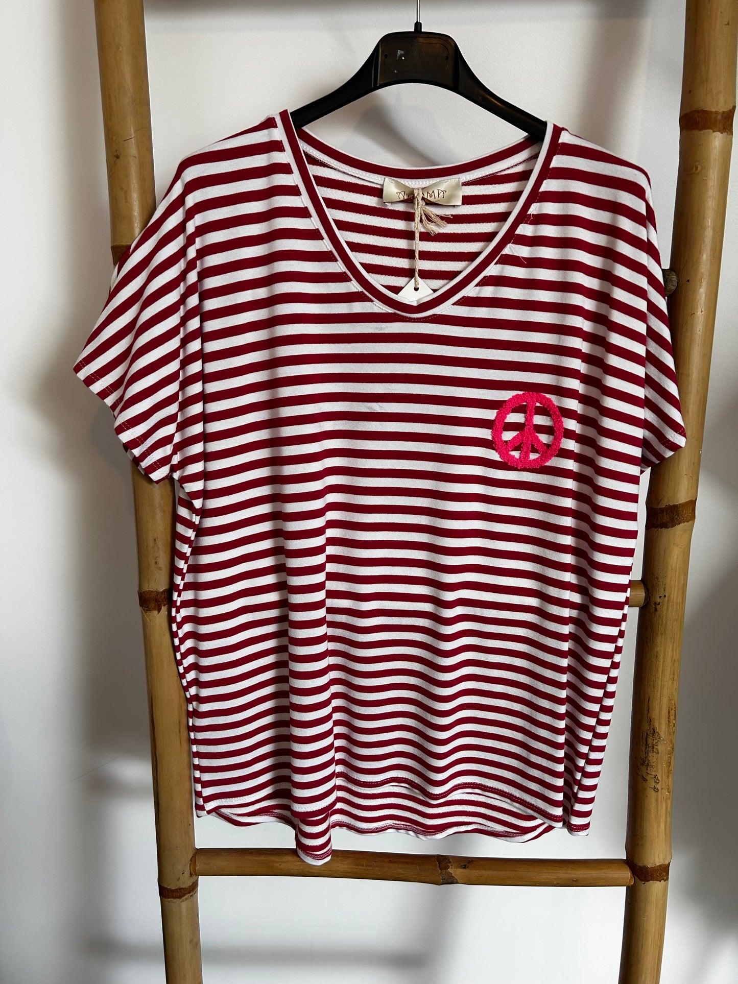 Tee shirt peace Fushia