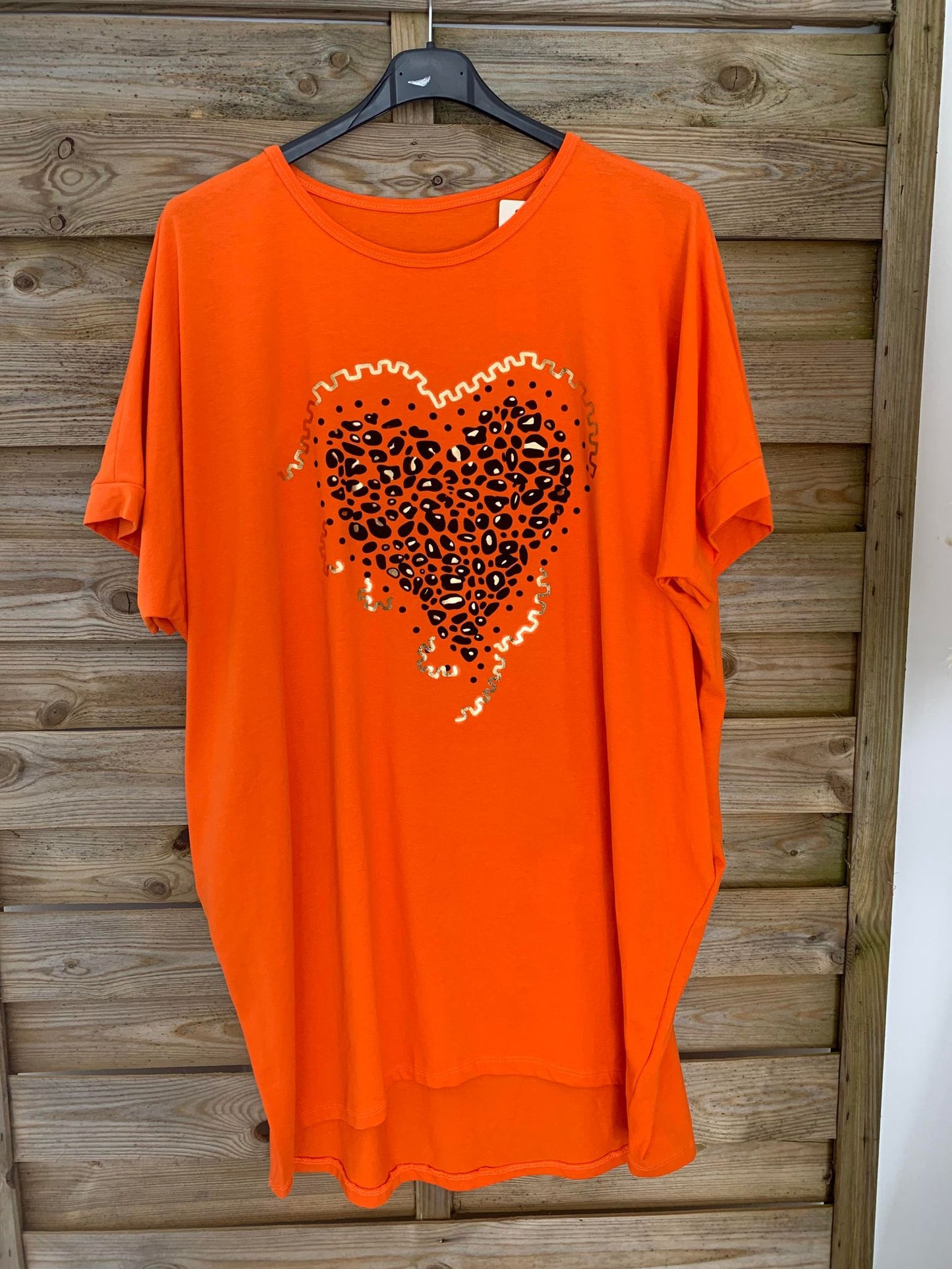 Tunique coeur Grande Taille Orange