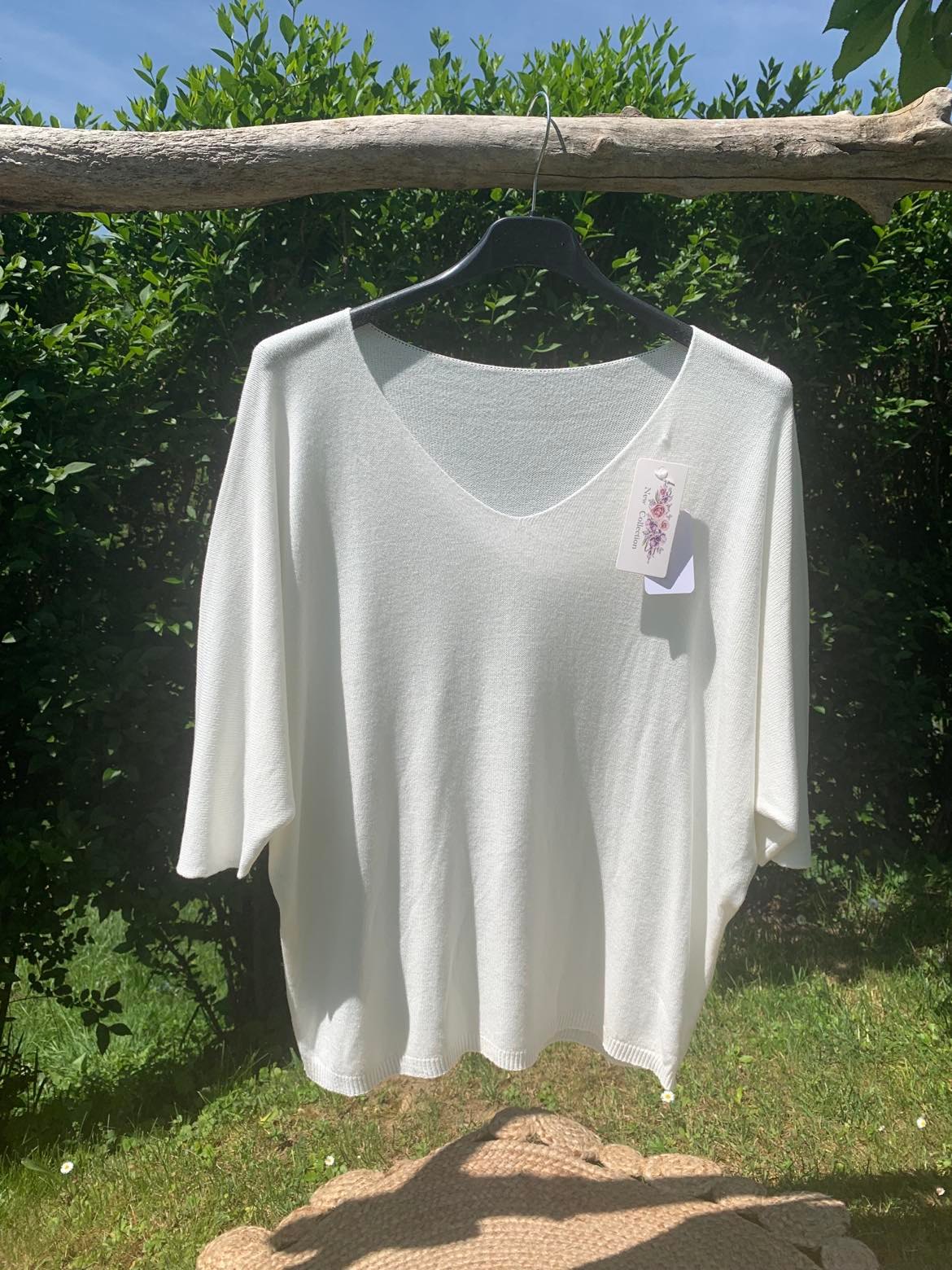 Pull Fin Empire Blanc