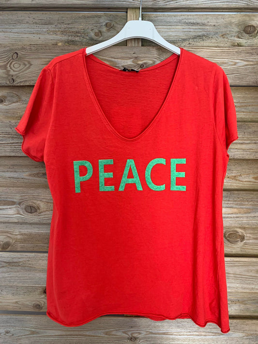 Tee-Shirt Peace Rouge