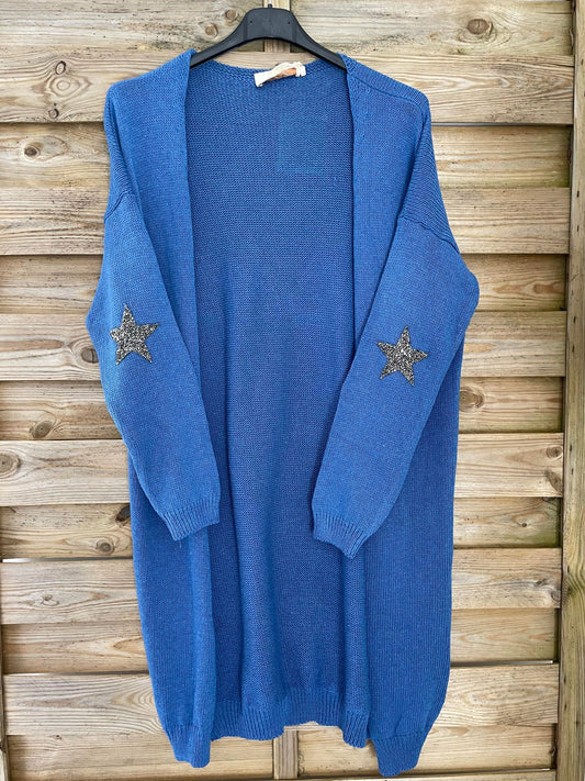 Gilet Long Stars Bleu Jean