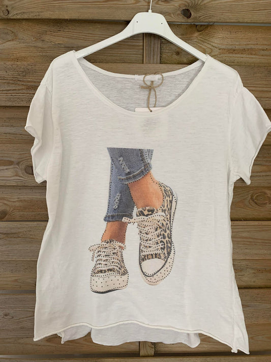 Tee-shirt Baskets et Strass