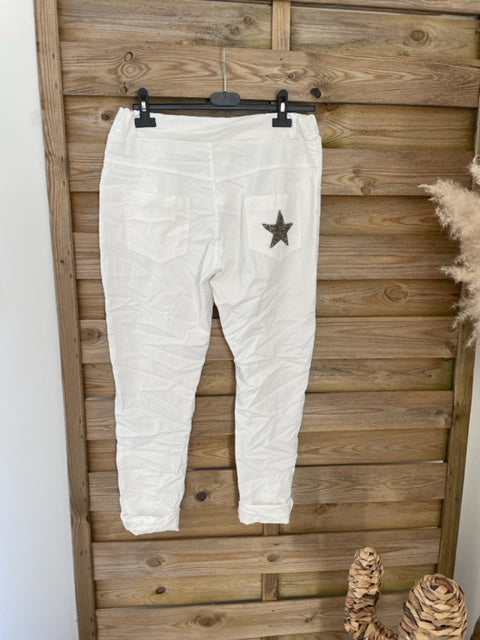 Pantalon Blanc étoile
