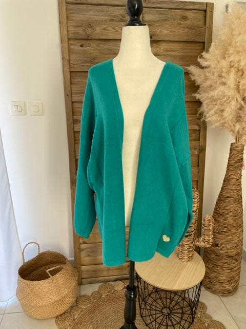 Gilet Coeur Cyan