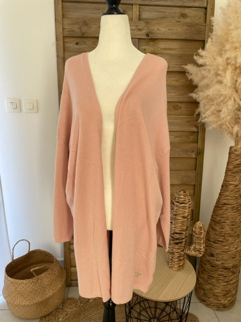 Gilet Long étoile Rose