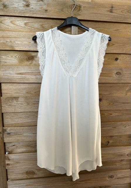 Haut dentelle Grande Taille Blanc