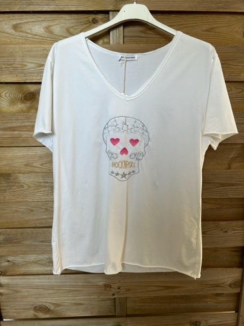 Tee shirt Skull blanc