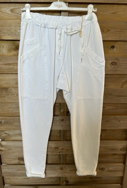 Pantalon jogging blanc