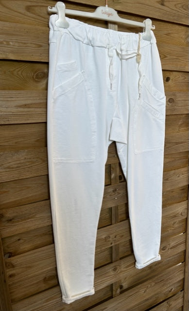Pantalon jogging blanc