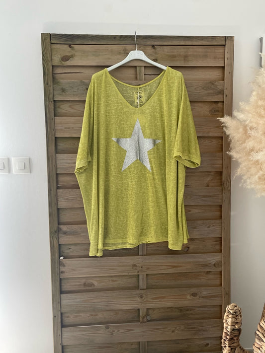 Tee-shirt Oversize star Vert