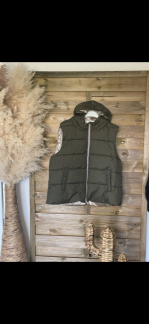 Veste réversible Kaki/Beige Irisé