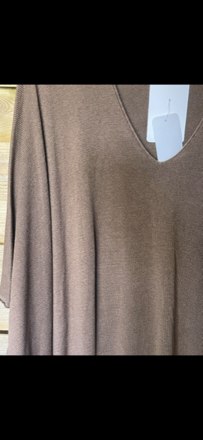 Pull oversize marron